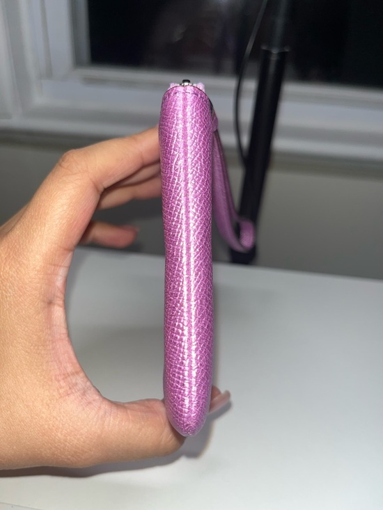 Coach Sparkly Lavender-Pink Wristlet with Silver Logo - Picture 7 of 8